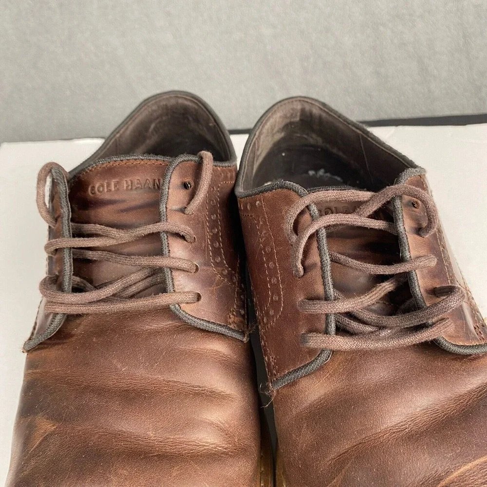 Cole Haan Go-To Plain Men's  10.5 M Toe Oxford Shoes Dark Coffee Brown GRAND 360